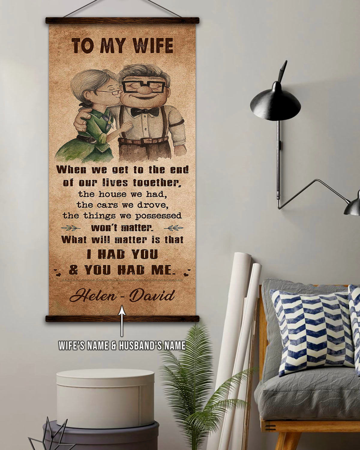 UP001 - To My Wife - I Had You And You Had Me - Carl & Ellie - Up (2009 film) - Vertical Poster - Vertical Canvas - Carl & Ellie Poster