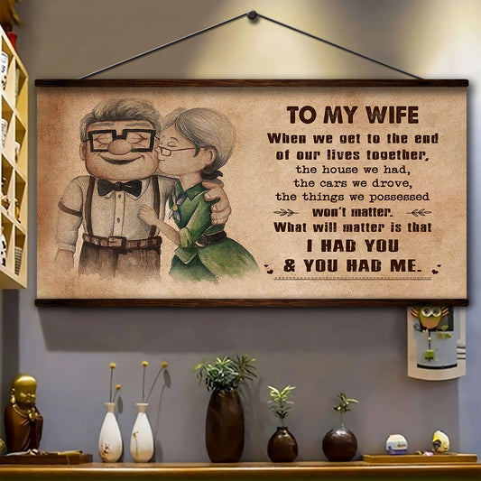 UP003 - To My Wife - I Had You And You Had Me - Carl & Ellie - Up (2009 film) - Horizontal Poster - Horizontal Canvas - Carl & Ellie Poster