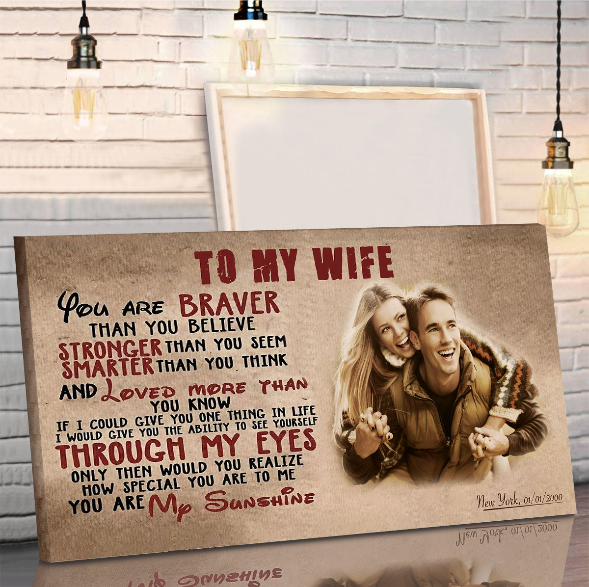 UP005 - To My Wife - Braver - Stronger - Smarter - Loved - Carl & Ellie - Up (2009 film) - Horizontal Poster - Horizontal Canvas - Carl & Ellie Poster
