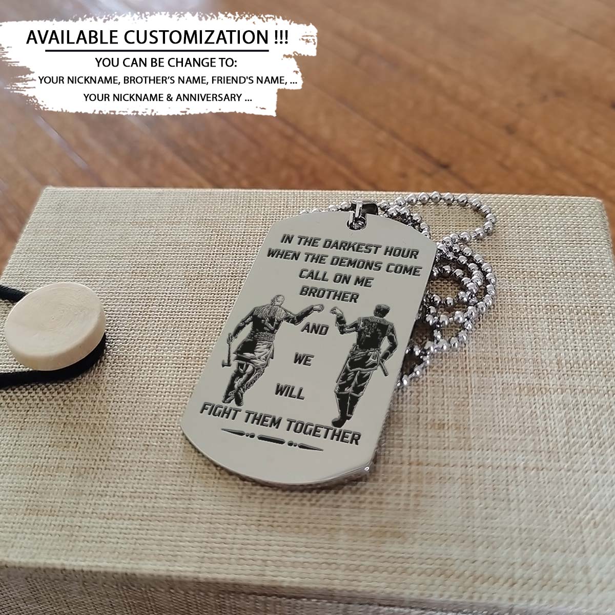 Viking Dog Tag - Call On Me Brother - Ragnar Lothbrok - Floki - Valhalla - Norse Mythology - Scandinavian - Viking Necklace - Engrave Dog Tag
