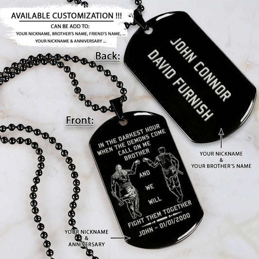 Viking Dog Tag - Call On Me Brother - Ragnar Lothbrok - Floki - Valhalla - Norse Mythology - Scandinavian - Viking Necklace - Engrave Dog Tag
