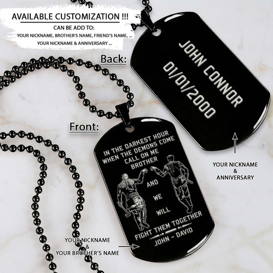 Viking Dog Tag - Call On Me Brother - Ragnar Lothbrok - Floki - Valhalla - Norse Mythology - Scandinavian - Viking Necklace - Engrave Dog Tag