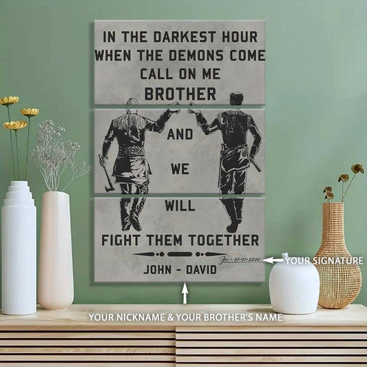 Viking - 3 Piece Wall Art - VK016 - Call On me Brother - Ragnar Lothbrok - Floki - Viking Canvas