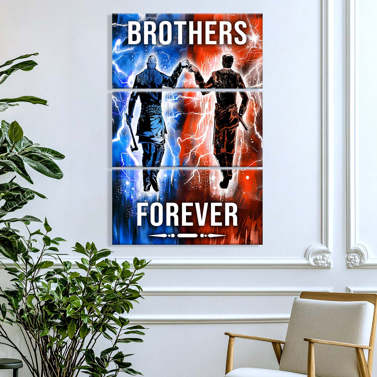 Viking - 3 Piece Wall Art - VK063 - Brothers Forever - Ragnar Lothbrok - Floki - Viking Canvas