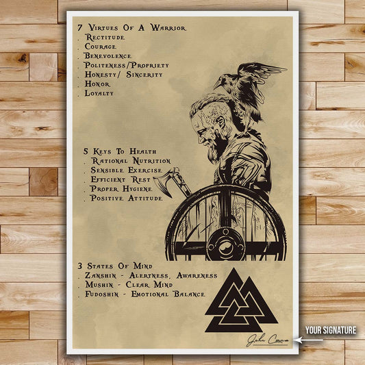 Viking Wall Art - Viking Poster - Viking Canvas - 7 5 3 CODE - Show No Mercy - VK044 - Vertical Poster - Vertical Canvas