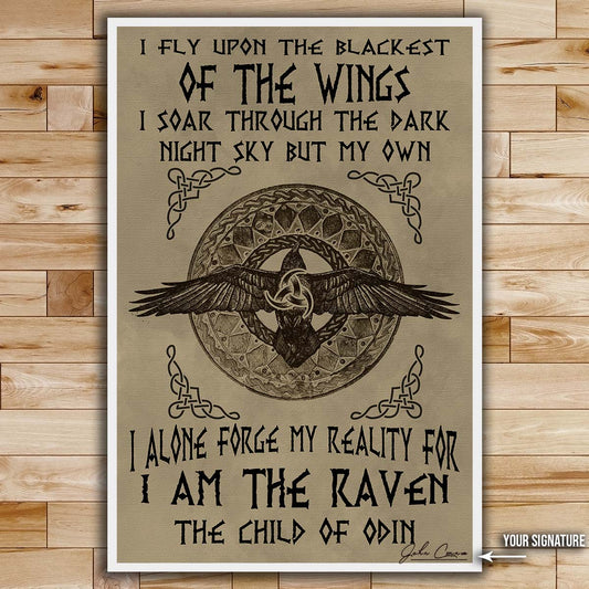 Viking Wall Art - Viking Poster - Viking Canvas - I Am The Raven The Child Of Odin - VK002 - Vertical Poster - Vertical Canvas