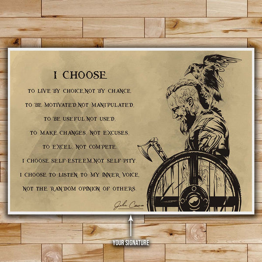 Viking Wall Art - Viking Poster - Viking Canvas - I Choose - Ragnar Lodbrok - VK027 - Horizontal Poster - Horizontal Canvas
