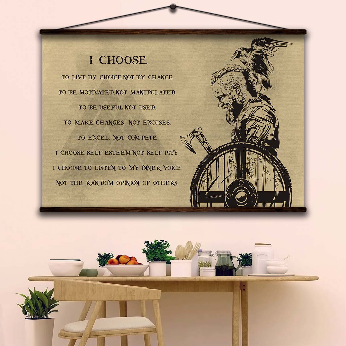 Viking Wall Art - Viking Poster - Viking Canvas - I Choose - Ragnar Lodbrok - VK027 - Horizontal Poster - Horizontal Canvas
