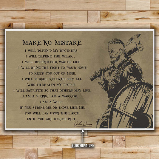 Viking Wall Art - Viking Poster - Viking Canvas - Make No Mistake - Ragnar Lodbrok - VK020 - Horizontal Poster - Horizontal Canvas