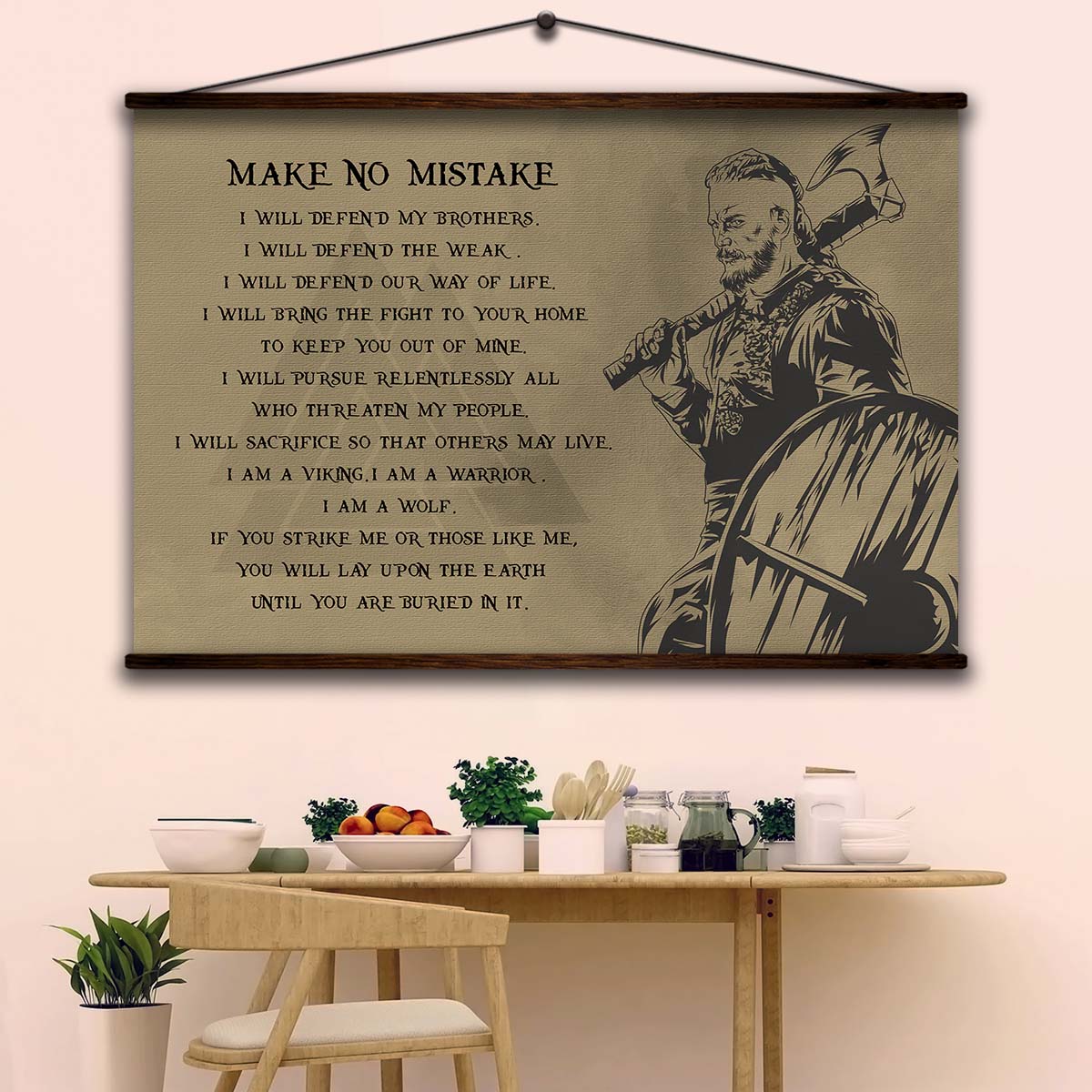 Viking Wall Art - Viking Poster - Viking Canvas - Make No Mistake - Ragnar Lodbrok - VK020 - Horizontal Poster - Horizontal Canvas