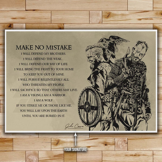 Viking Wall Art - Viking Poster - Viking Canvas - Make No Mistake - Ragnar Lodbrok - VK057 - Horizontal Poster - Horizontal Canvas