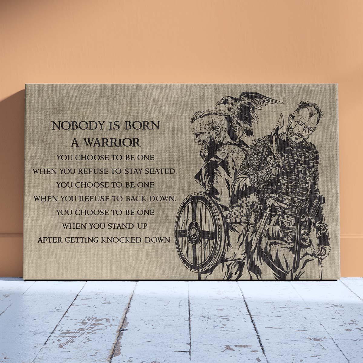 Viking Wall Art - Viking Poster - Viking Canvas - Nobody Is Born A Warrior - Ragnar Lodbrok - Floki - VK026 - Horizontal Poster - Horizontal Canvas