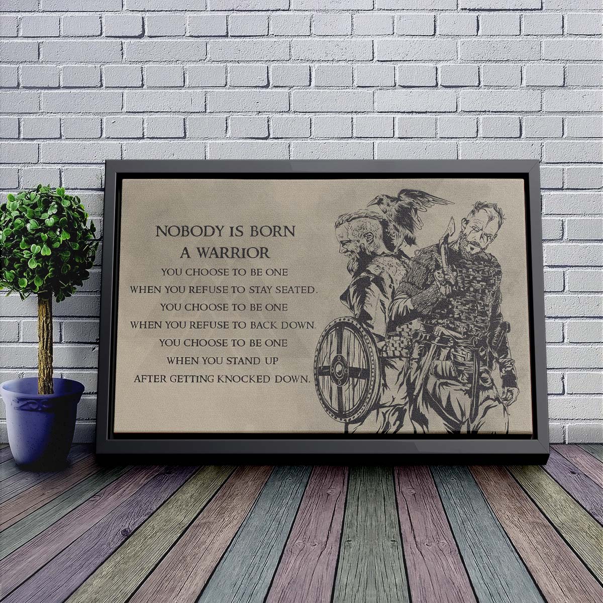 Viking Wall Art - Viking Poster - Viking Canvas - Nobody Is Born A Warrior - Ragnar Lodbrok - Floki - VK026 - Horizontal Poster - Horizontal Canvas