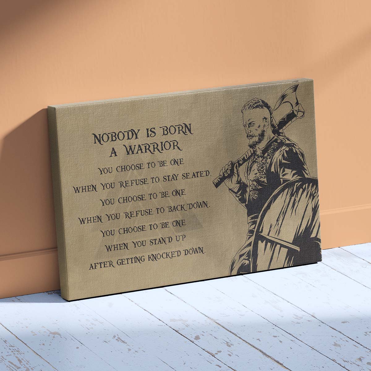 Viking Wall Art - Viking Poster - Viking Canvas - Nobody Is Born A Warrior - Ragnar Lodbrok - VK023 - Horizontal Poster - Horizontal Canvas