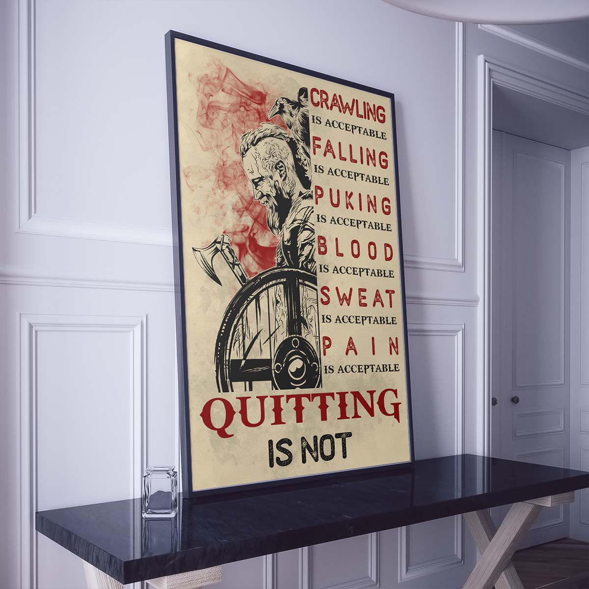 Viking Wall Art - Viking Poster - Viking Canvas - Quitting Is Not - VK047 - Vertical Poster - Vertical Canvas