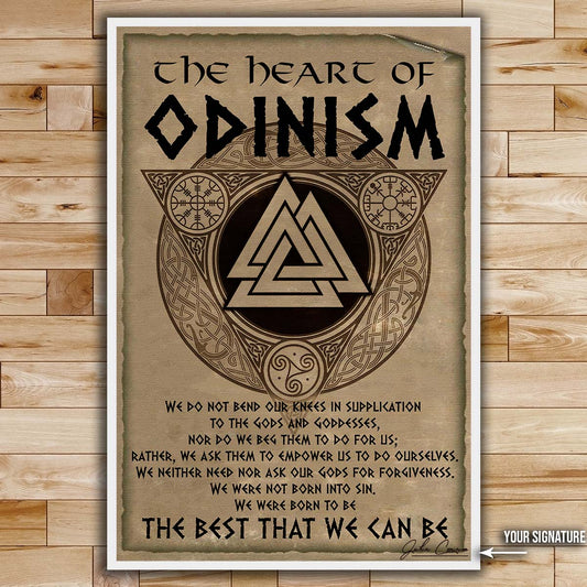 Viking Wall Art - Viking Poster - Viking Canvas - The Heart Of Odinism - VK004 - Vertical Poster - Vertical Canvas