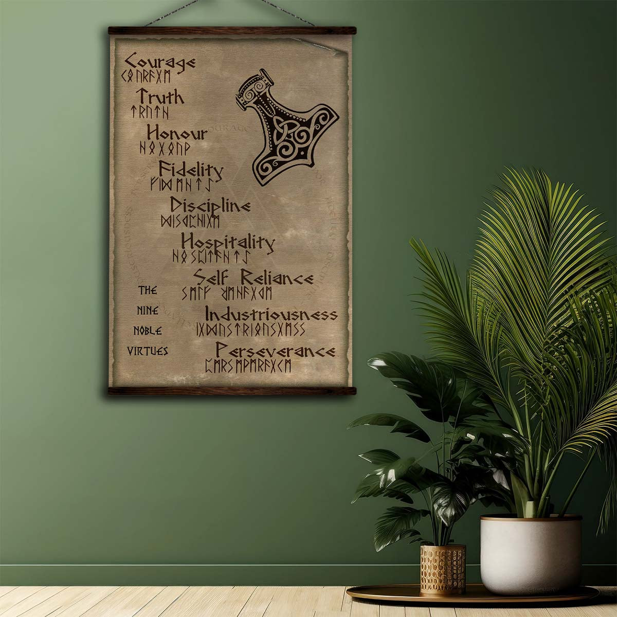 Viking Wall Art - Viking Poster - Viking Canvas - The Nine Noble Virtues - VK001 - Vertical Poster - Vertical Canvas