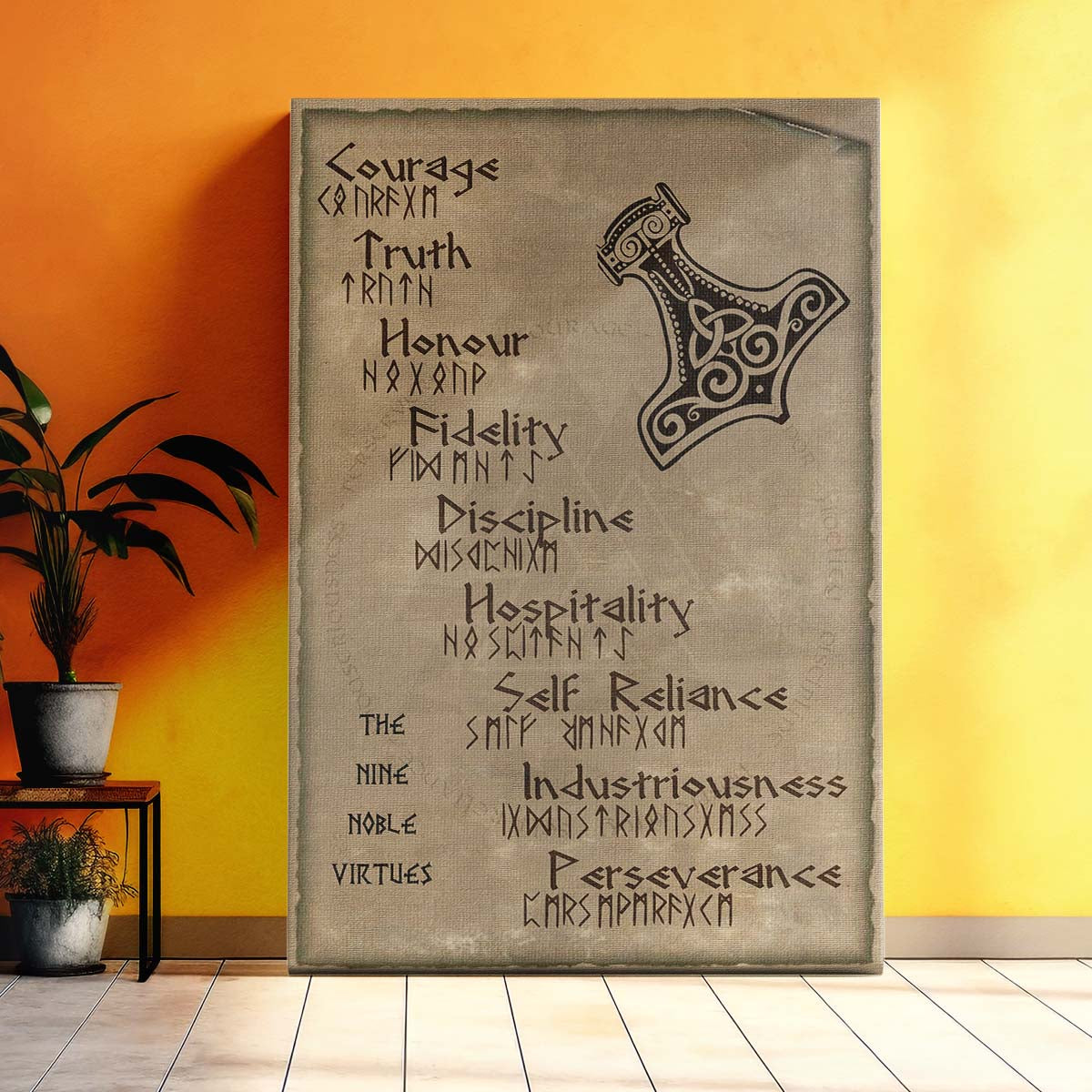 Viking Wall Art - Viking Poster - Viking Canvas - The Nine Noble Virtues - VK001 - Vertical Poster - Vertical Canvas