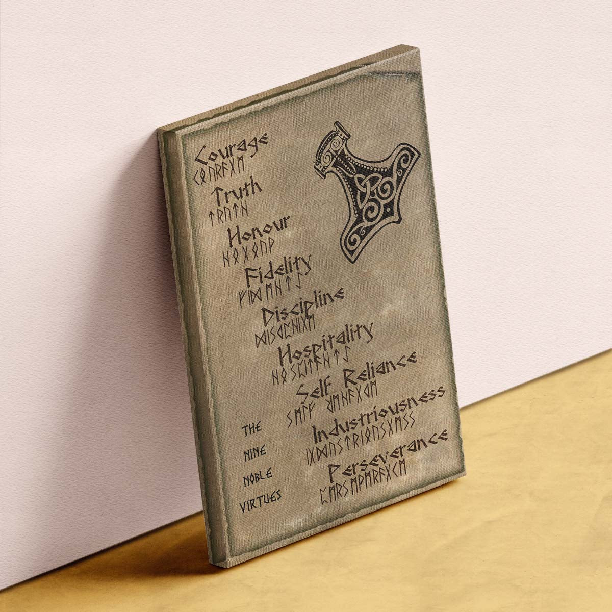 Viking Wall Art - Viking Poster - Viking Canvas - The Nine Noble Virtues - VK001 - Vertical Poster - Vertical Canvas