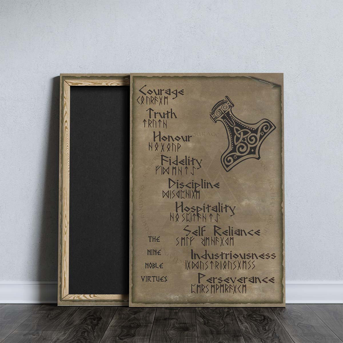 Viking Wall Art - Viking Poster - Viking Canvas - The Nine Noble Virtues - VK001 - Vertical Poster - Vertical Canvas