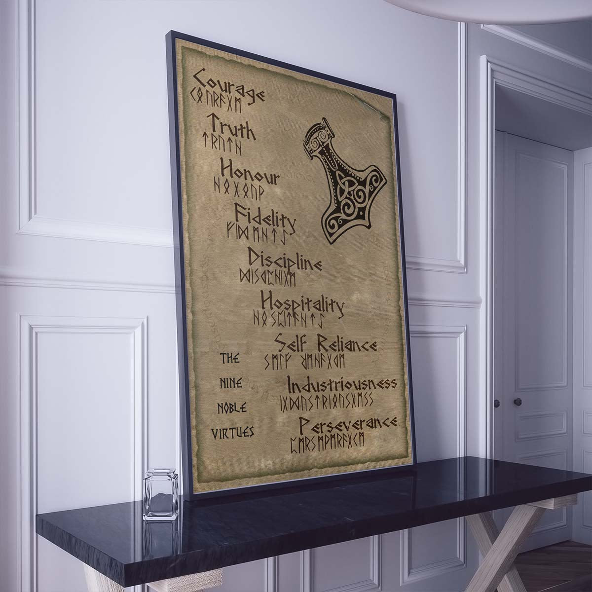 Viking Wall Art - Viking Poster - Viking Canvas - The Nine Noble Virtues - VK001 - Vertical Poster - Vertical Canvas