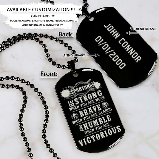 Spartan Dog Tag - Humble When You Are Victorious - Spartan Warrior - Sparta - Leonidas - Gladiator - Spartan Necklace - Engrave Dog Tag