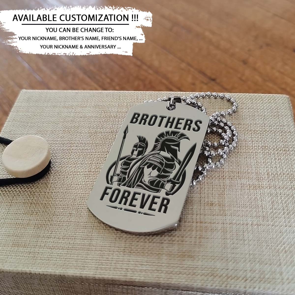 Spartan Dog Tag - Brothers Forever - It's About Being Better Than You Were The Day Before - Spartan Warrior - Sparta - Leonidas - Gladiator - Spartan Necklace - Engrave Dog Tag