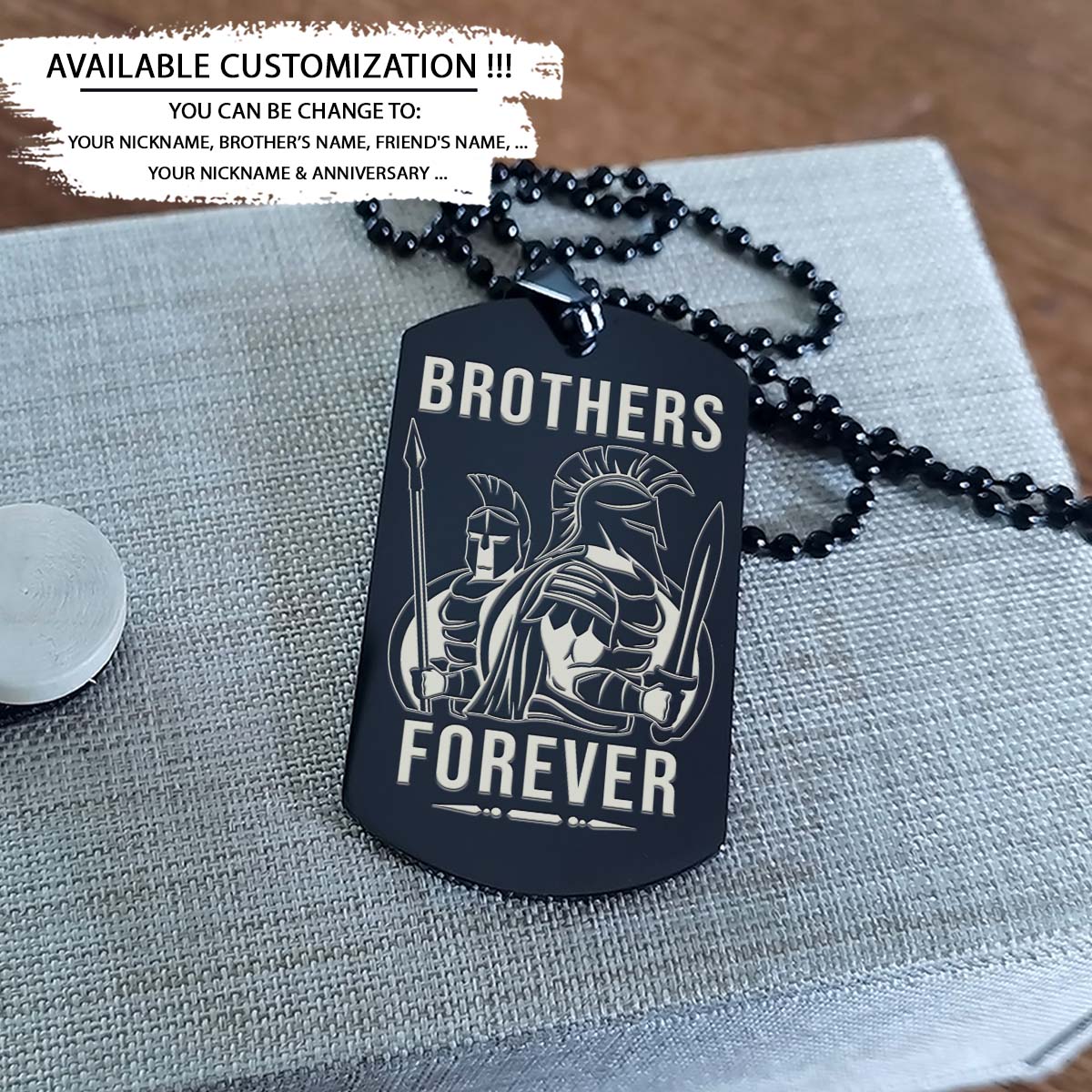 Spartan Dog Tag - Brothers Forever - It's About Being Better Than You Were The Day Before - Spartan Warrior - Sparta - Leonidas - Gladiator - Spartan Necklace - Engrave Dog Tag