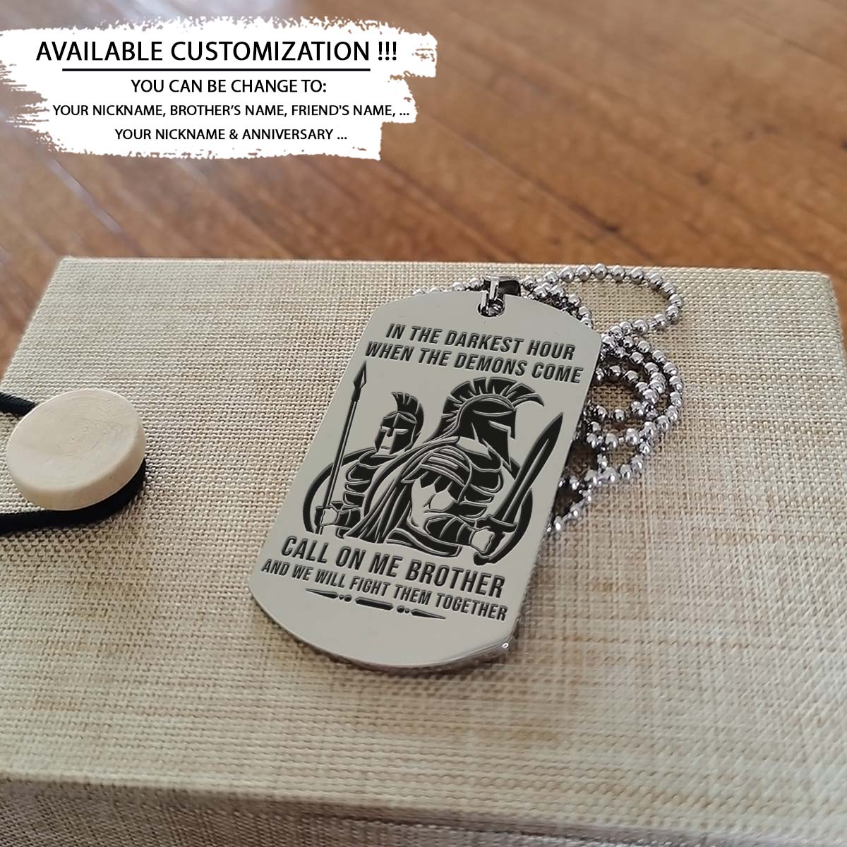 Spartan Dog Tag - Call On Me Brother - It's About Being Better Than You Were The Day Before - Spartan Warrior - Sparta - Leonidas - Gladiator - Spartan Necklace - Engrave Dog Tag