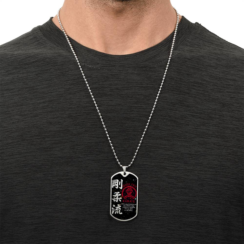 Karate - It's About Being Better Than You Were The Day Before - Goju Ryu Karate - Galaxy - Black Dog Tag - Karate Dog Tag - Military Ball Chain - Luxury Dog Tag