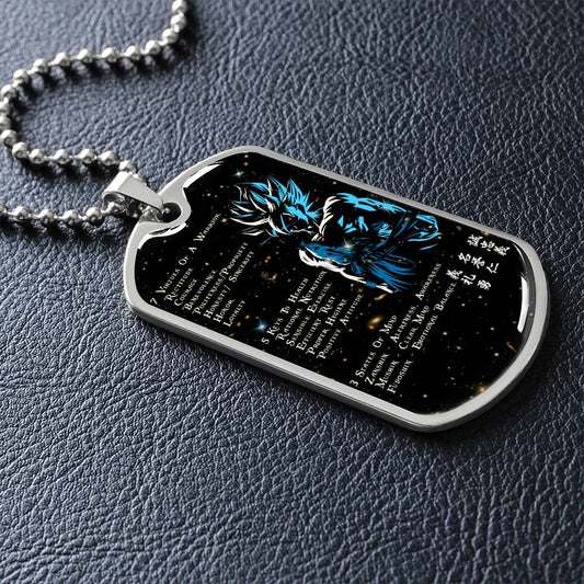 Dragon Ball - 7 5 3 CODE - Goku - Supper Saiyan Blue - Galaxy - Black Dog Tag - Dragon Ball Dog Tag - Military Ball Chain - Luxury Dog Tag