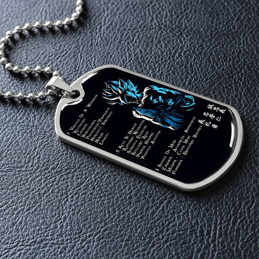 Dragon Ball - 7 5 3 CODE - Goku - Supper Saiyan Blue - Black Dog Tag - Dragon Ball Dog Tag - Military Ball Chain - Luxury Dog Tag