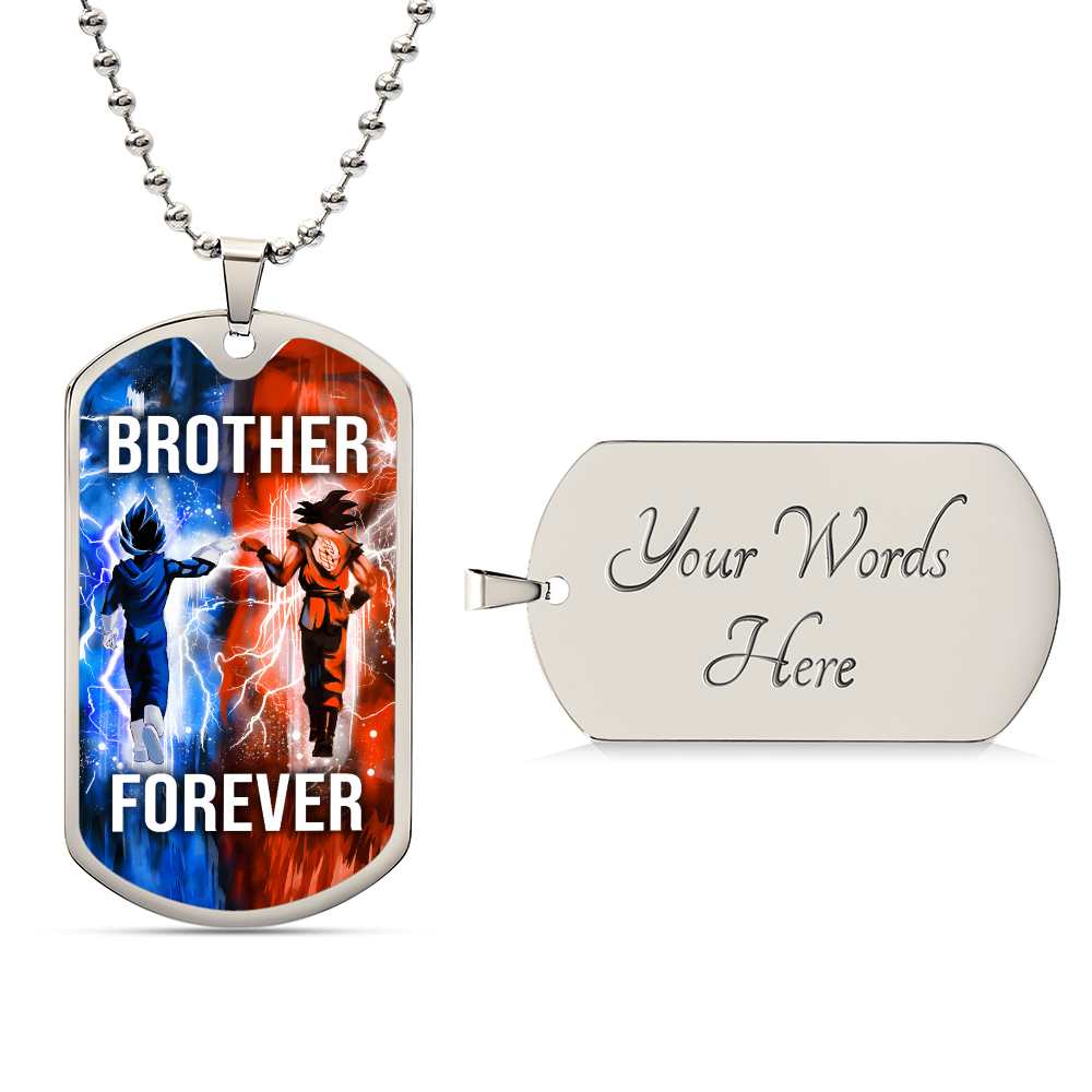 Dragon Ball - Brother Forever - Goku - Vegeta - Military Ball Chain - Luxury Dog Tag