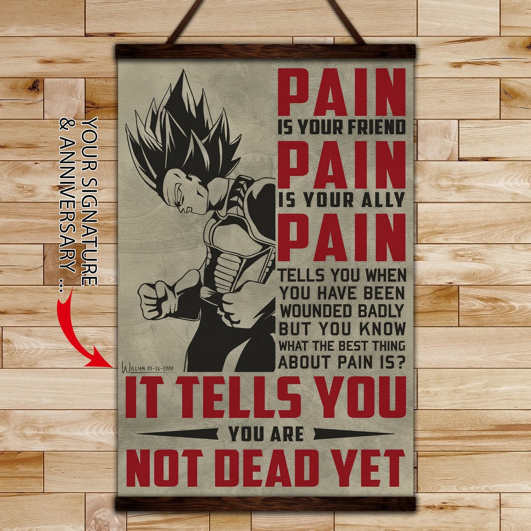 DR016 - PAIN - It Tells You - You Are Not Dead Yet - Vegeta - Vertical Poster - Vertical Canvas - Dragon Ball Poster