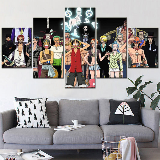 One Piece - 5 Pieces Wall Art - Monkey D. Luffy - Roronoa Zoro - Printed Wall Pictures Home Decor - One Piece Poster - One Piece Canvas