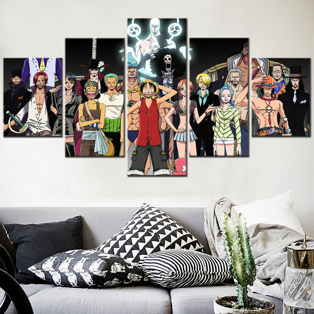 One Piece - 5 Pieces Wall Art - Monkey D. Luffy - Roronoa Zoro - Printed Wall Pictures Home Decor - One Piece Poster - One Piece Canvas