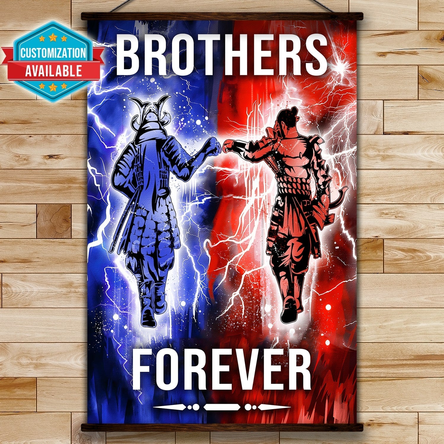 SA101 - Brothers Forever - Bushido - Katana - Ronin - Miyamoto Musashi - Vertical Poster - Vertical Canvas - Samurai Poster