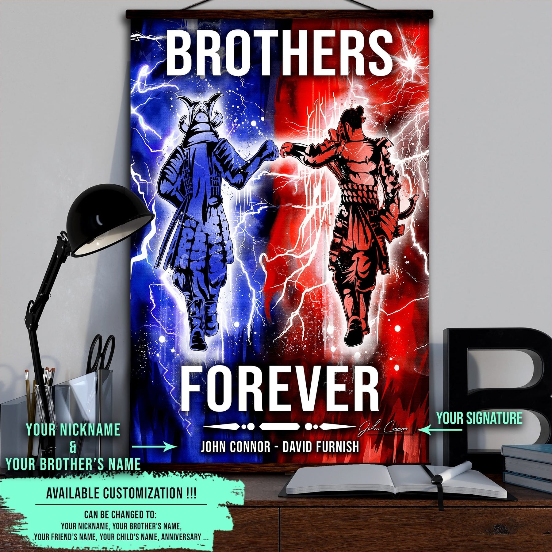 SA101 - Brothers Forever - Bushido - Katana - Ronin - Miyamoto Musashi - Vertical Poster - Vertical Canvas - Samurai Poster