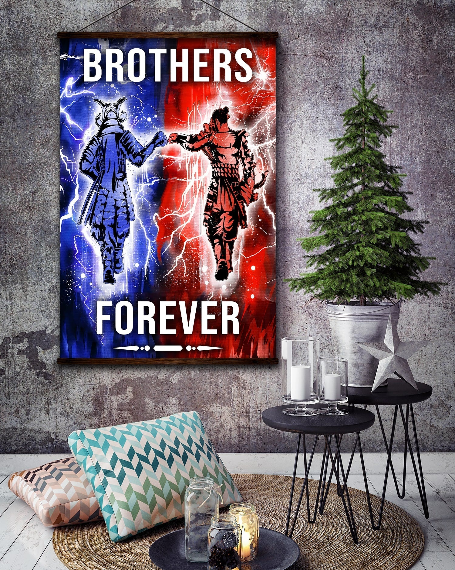 SA101 - Brothers Forever - Bushido - Katana - Ronin - Miyamoto Musashi - Vertical Poster - Vertical Canvas - Samurai Poster