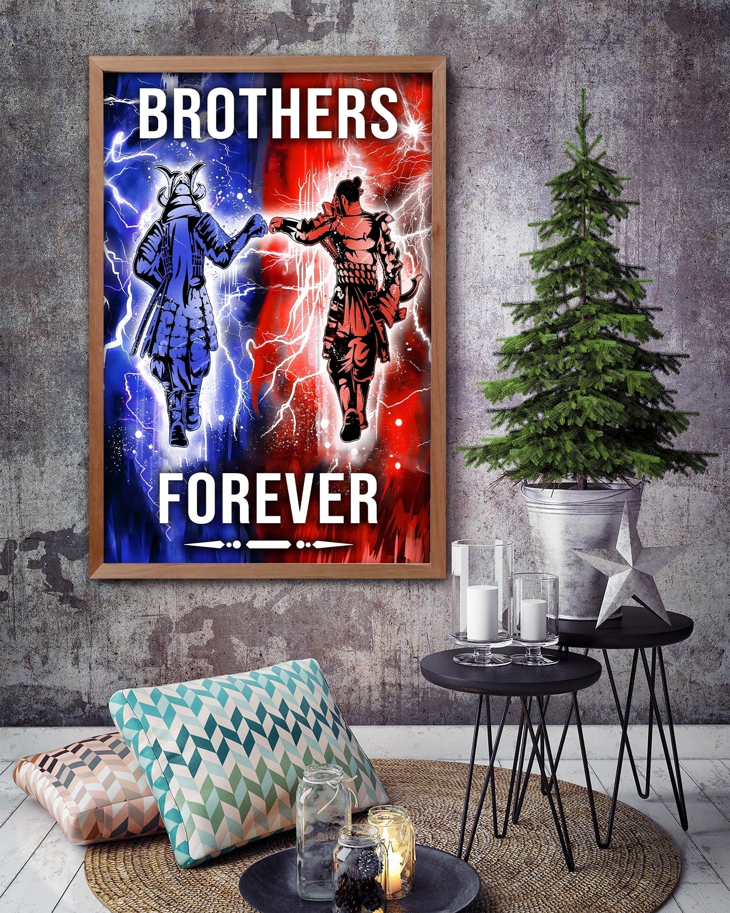 SA101 - Brothers Forever - Bushido - Katana - Ronin - Miyamoto Musashi - Vertical Poster - Vertical Canvas - Samurai Poster