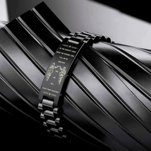 SDB004 - Call On Me Brother - English - Soldier - Army - Black Engrave Bracelet