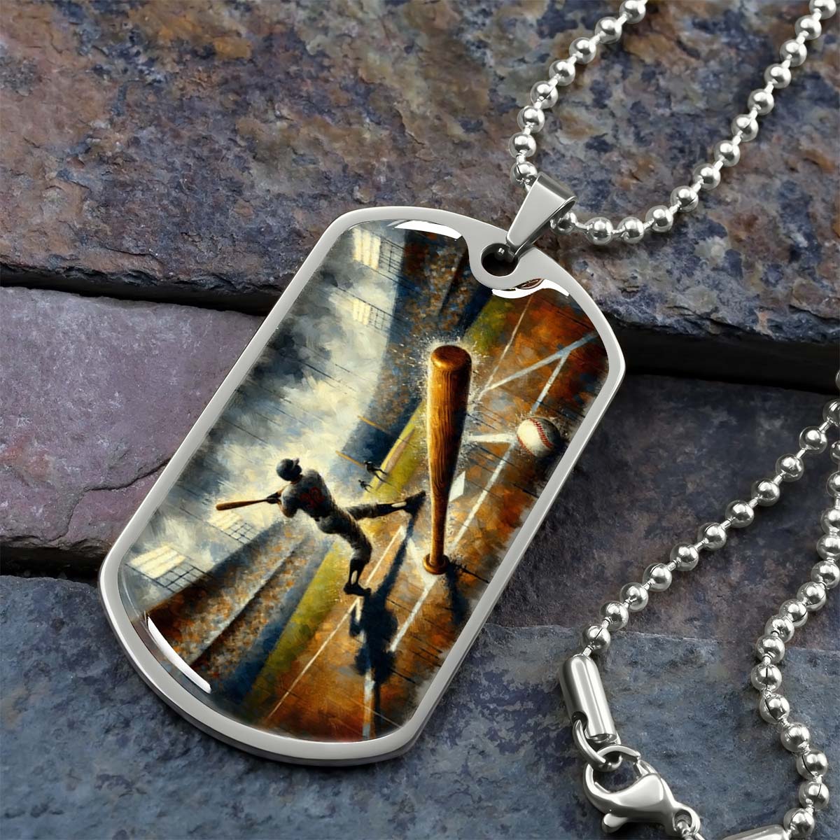 BASEBALL LUXURY DOG TAG