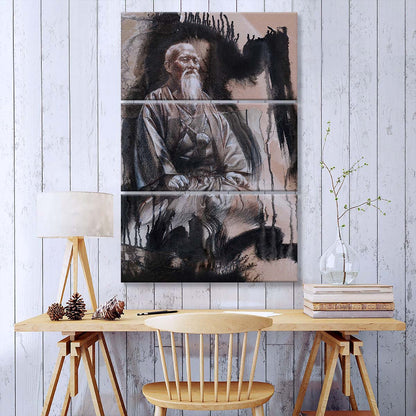 Aikido - 3 Piece Wall Art - AI030 - Morihei Ueshiba - Aikido Canvas