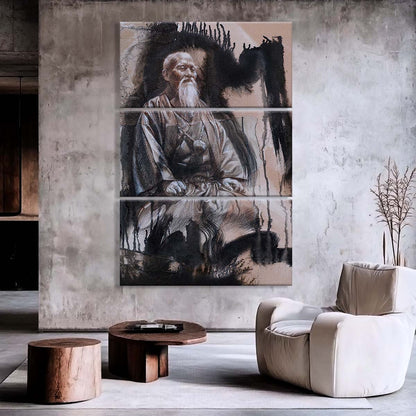 Aikido - 3 Piece Wall Art - AI030 - Morihei Ueshiba - Aikido Canvas
