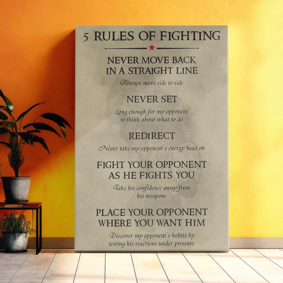 Aikido Wall Art - Aikido Poster - Aikido Canvas - 5 Rules Of Fighting - AI010 - Vertical Poster - Vertical Canvas
