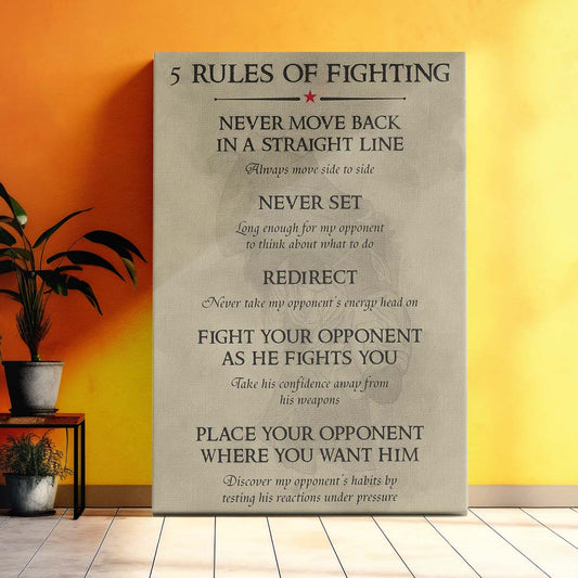 Aikido Wall Art - Aikido Poster - Aikido Canvas - 5 Rules Of Fighting - AI010 - Vertical Poster - Vertical Canvas