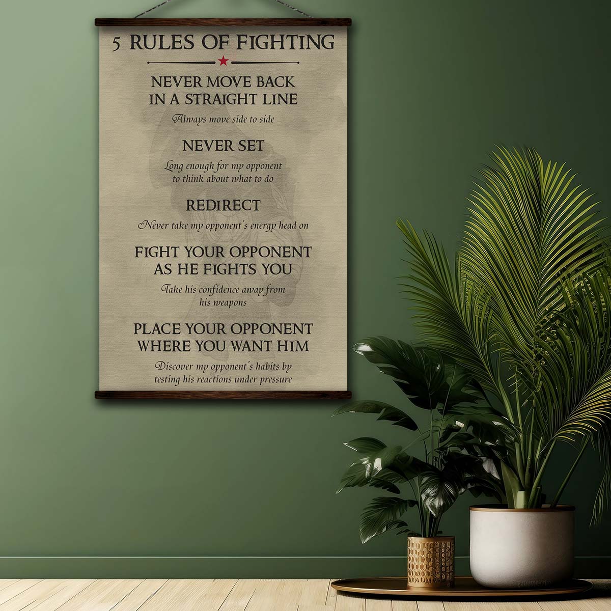 Aikido Wall Art - Aikido Poster - Aikido Canvas - 5 Rules Of Fighting - AI010 - Vertical Poster - Vertical Canvas