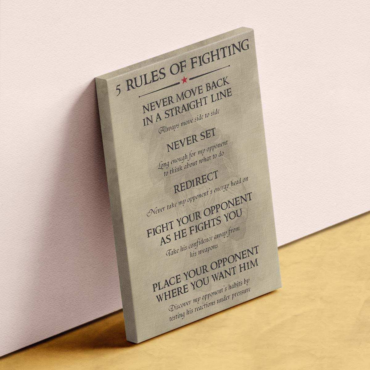 Aikido Wall Art - Aikido Poster - Aikido Canvas - 5 Rules Of Fighting - AI010 - Vertical Poster - Vertical Canvas