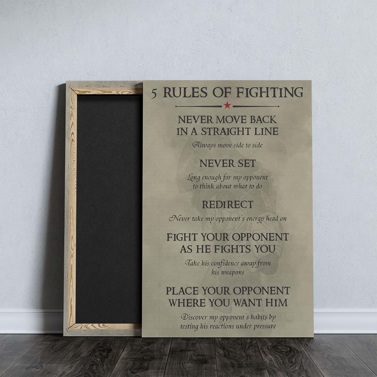 Aikido Wall Art - Aikido Poster - Aikido Canvas - 5 Rules Of Fighting - AI010 - Vertical Poster - Vertical Canvas