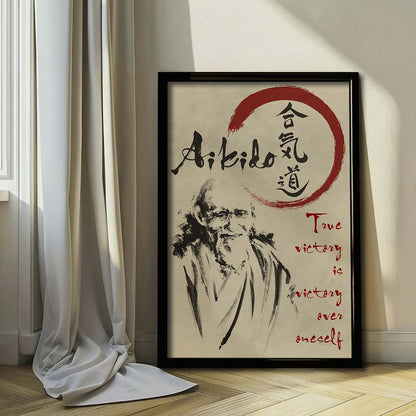 Aikido Wall Art - Aikido Poster - Aikido Canvas - True Victory Is Victory Over Oneself - AI025 - Vertical Poster - Vertical Canvas